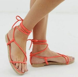 Simmi London Hira Neon Orange Espadrille Spring